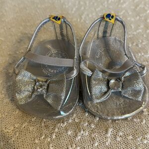 BUILD A BEAR Silver Glittery Mary Jane Heels Doll Shoes